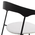 Sedia da pranzo imbottita senza braccioli a barile con schienale in legno e gambe in ferro, multicolor, set da 4 pezzi