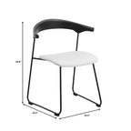 Sedia da pranzo imbottita senza braccioli a barile con schienale in legno e gambe in ferro, multicolor, set da 4 pezzi