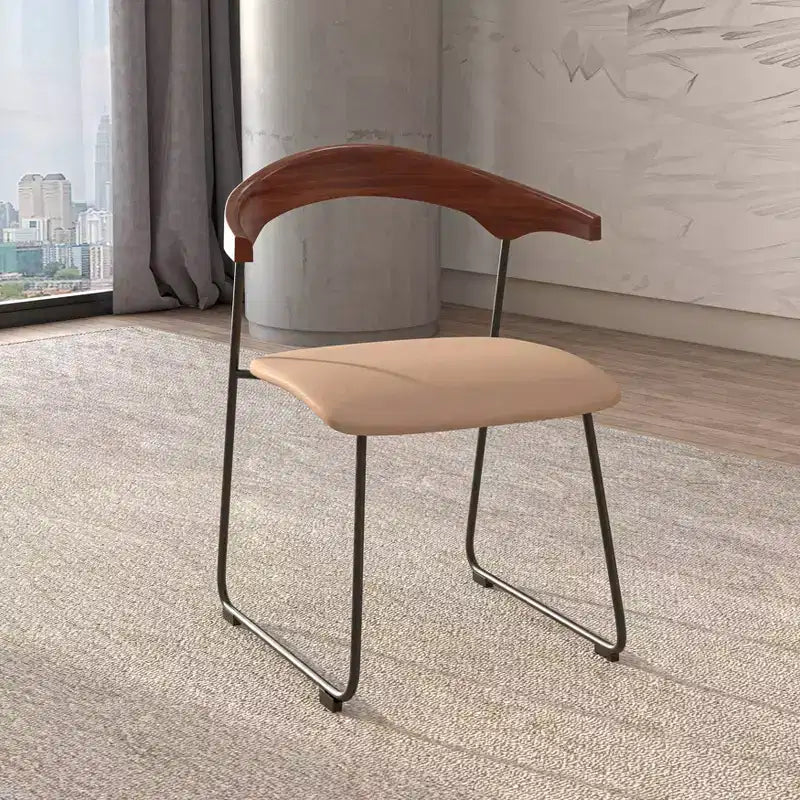Sedia da pranzo imbottita senza braccioli a barile con schienale in legno e gambe in ferro, multicolor, set da 4 pezzi