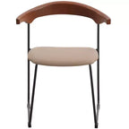 Sedia da pranzo imbottita senza braccioli a barile con schienale in legno e gambe in ferro, multicolor, set da 4 pezzi