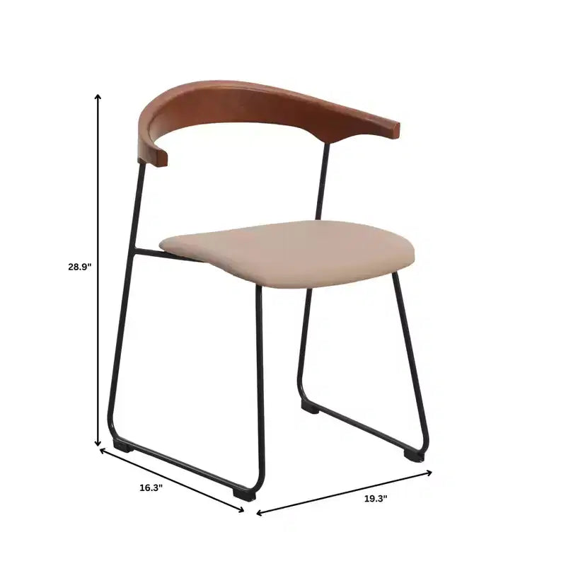 Sedia da pranzo imbottita senza braccioli a barile con schienale in legno e gambe in ferro, multicolor, set da 4 pezzi