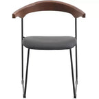 Sedia da pranzo imbottita senza braccioli a barile con schienale in legno e gambe in ferro, multicolor, set da 4 pezzi
