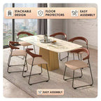 Sedia da pranzo imbottita senza braccioli a barile con schienale in legno e gambe in ferro, multicolor, set da 4 pezzi