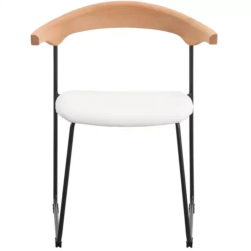 Sedia da pranzo imbottita senza braccioli a barile con schienale in legno e gambe in ferro, multicolor, set da 4 pezzi