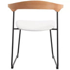Sedia da pranzo imbottita senza braccioli a barile con schienale in legno e gambe in ferro, multicolor, set da 4 pezzi