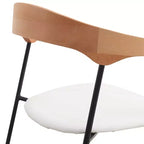 Sedia da pranzo imbottita senza braccioli a barile con schienale in legno e gambe in ferro, multicolor, set da 4 pezzi