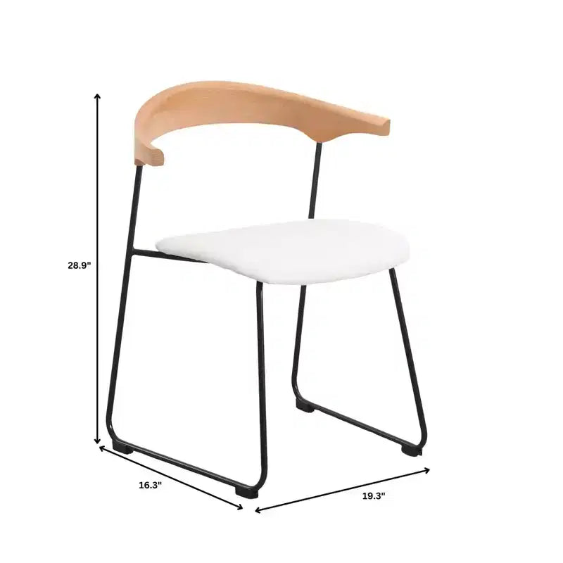 Sedia da pranzo imbottita senza braccioli a barile con schienale in legno e gambe in ferro, multicolor, set da 4 pezzi