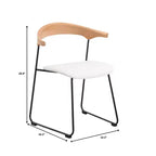 Sedia da pranzo imbottita senza braccioli a barile con schienale in legno e gambe in ferro, multicolor, set da 4 pezzi