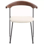 Sedia da pranzo imbottita senza braccioli a barile con schienale in legno e gambe in ferro, multicolor, set da 4 pezzi