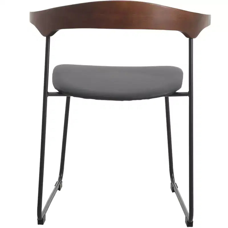 Sedia da pranzo imbottita senza braccioli a barile con schienale in legno e gambe in ferro, multicolor, set da 4 pezzi