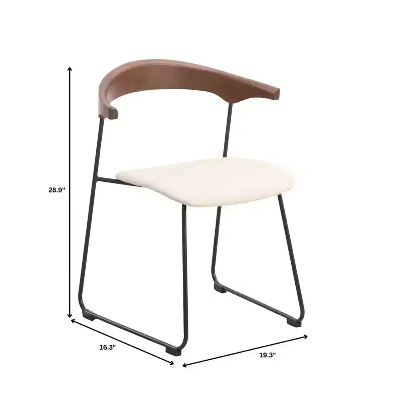 Sedia da pranzo imbottita senza braccioli a barile con schienale in legno e gambe in ferro, multicolor, set da 4 pezzi