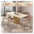 Sedia da pranzo imbottita senza braccioli a barile con schienale in legno e gambe in ferro, multicolor, set da 4 pezzi