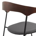 Sedia da pranzo imbottita senza braccioli a barile con schienale in legno e gambe in ferro, multicolor, set da 4 pezzi