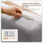 Divano Letto Convertibile a 2 Posti in Lino Beige con Contenitore, 152 cm
