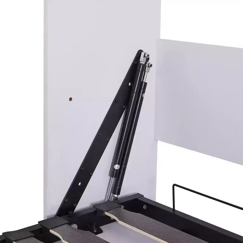 Letto a scomparsa matrimoniale/singolo con divano a 2/3 posti e ripiani, bianco+grigio, 1 posto letto