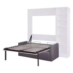 Letto a scomparsa matrimoniale/singolo con divano a 2/3 posti e ripiani, bianco+grigio, 1 posto letto