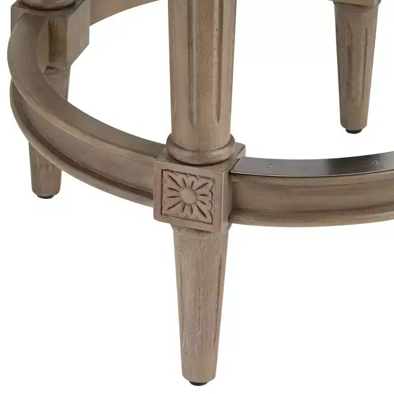 Sgabello da bancone tradizionale girevole, schienale alto, colore cenere e rovere, 1 posto