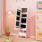 Set Toeletta per Bambini Rosa/Bianco con Portagioie & Sgabello, per 1 Bambino da 3 Anni in su