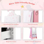 Set Toeletta per Bambini Rosa/Bianco con Portagioie & Sgabello, per 1 Bambino da 3 Anni in su