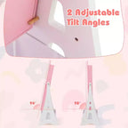 Set Toeletta per Bambini Rosa/Bianco con Portagioie & Sgabello, per 1 Bambino da 3 Anni in su