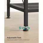 Scaffale portaoggetti in metallo nero a 5 ripiani con barre laterali a X, montaggio per utente singolo, 32 x 60 x 145,5 cm