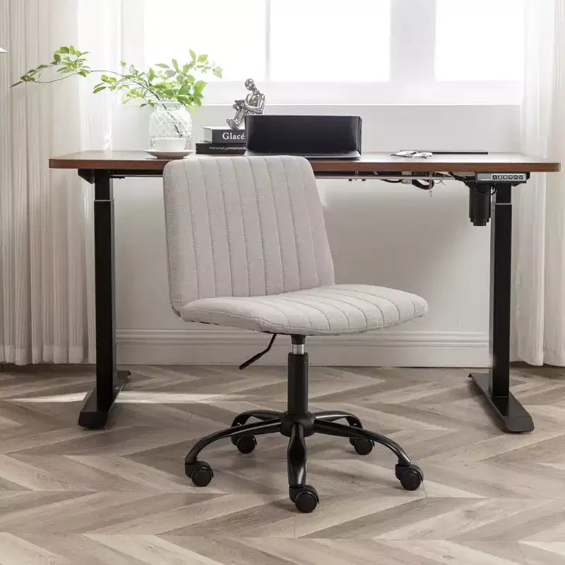 Sedia da ufficio girevole in tessuto, Beige/Blu/Grigio, Senza braccioli, Posti a sedere 1