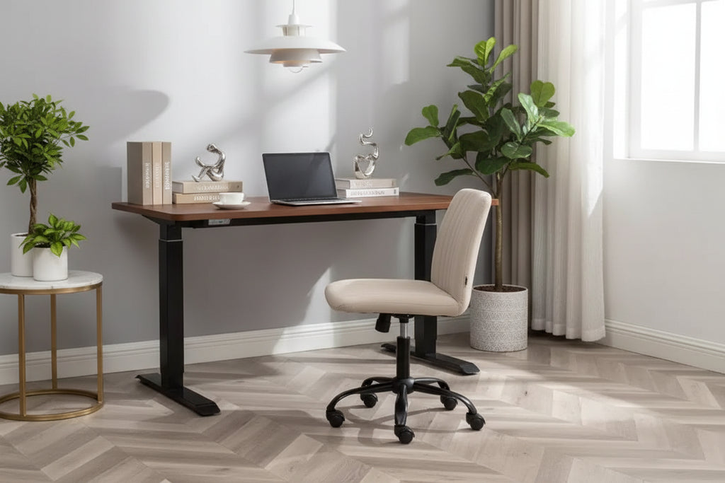 Sedia da ufficio girevole in tessuto, Beige/Blu/Grigio, Senza braccioli, Posti a sedere 1