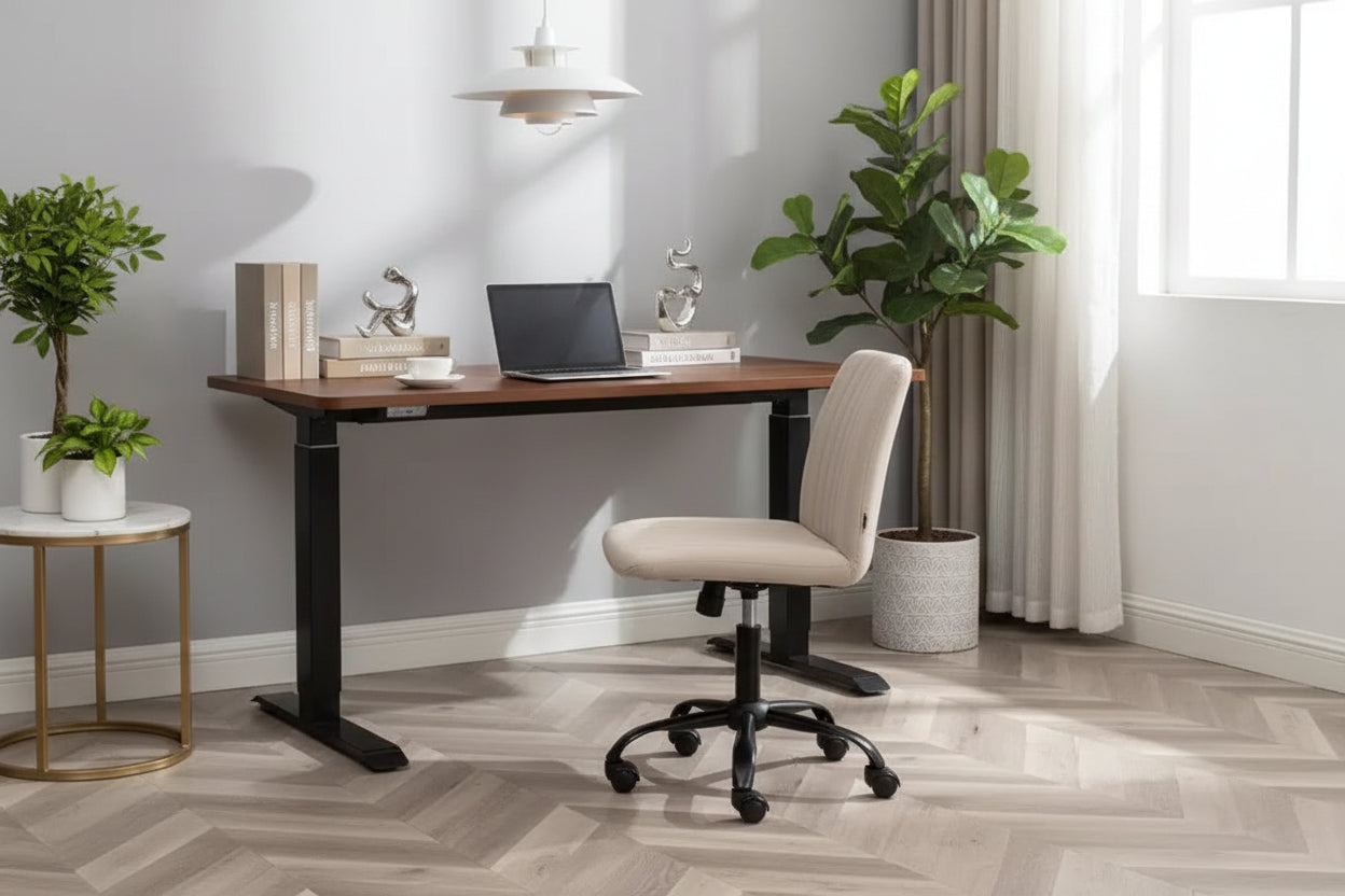 Sedia da ufficio girevole in tessuto, Beige/Blu/Grigio, Senza braccioli, Posti a sedere 1