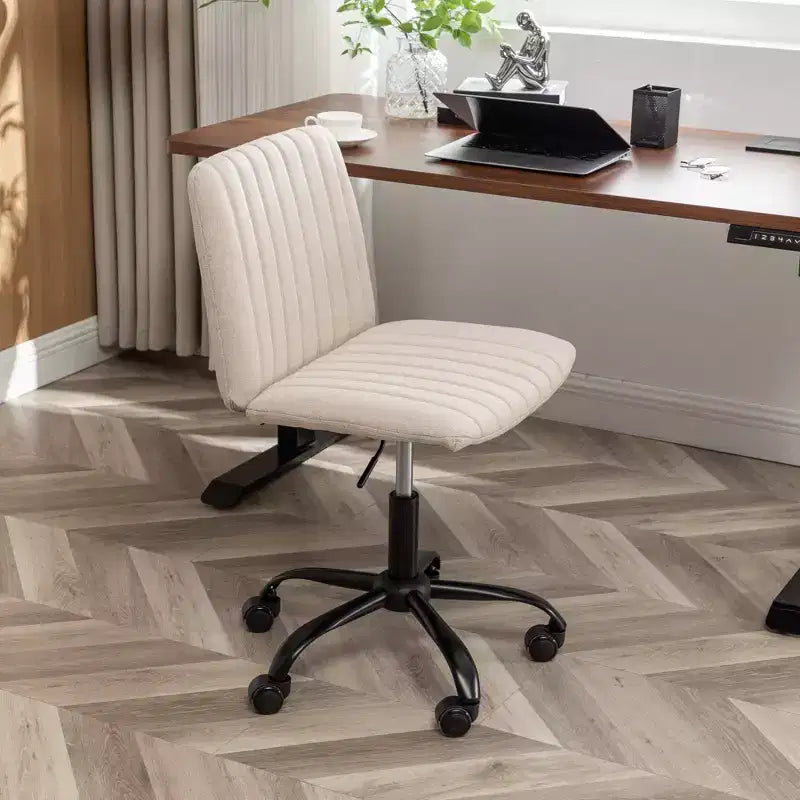Sedia da ufficio girevole in tessuto, Beige/Blu/Grigio, Senza braccioli, Posti a sedere 1