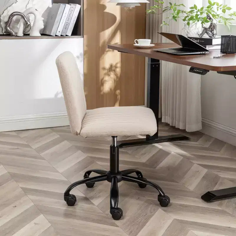 Sedia da ufficio girevole in tessuto, Beige/Blu/Grigio, Senza braccioli, Posti a sedere 1