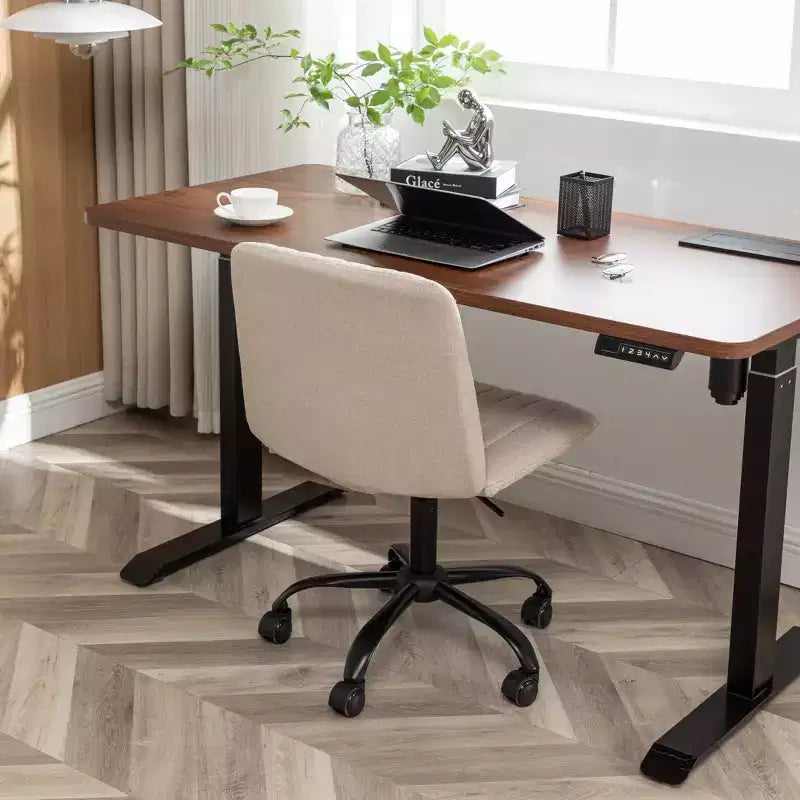Sedia da ufficio girevole in tessuto, Beige/Blu/Grigio, Senza braccioli, Posti a sedere 1