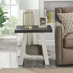 Set tavolini da caffè 3 pezzi, carbone invecchiato e beige, stile contemporaneo