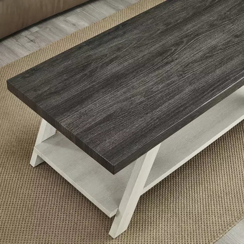 Set tavolini da caffè 3 pezzi, carbone invecchiato e beige, stile contemporaneo