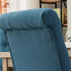 Sedia da pranzo Parsons con schienale alto capitonné blu, set da 2