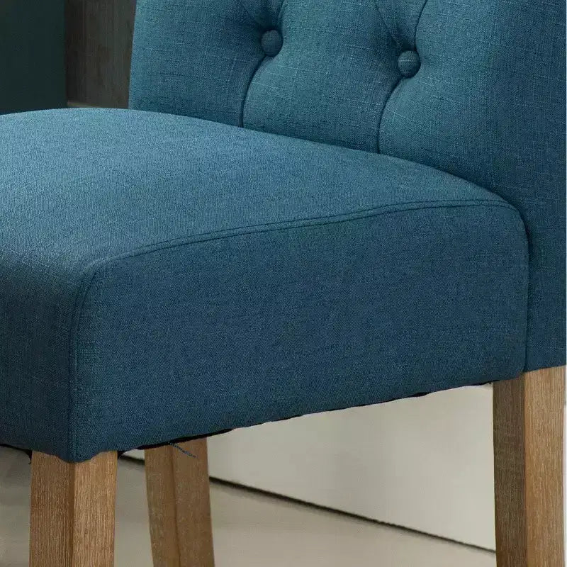 Sedia da pranzo Parsons con schienale alto capitonné blu, set da 2