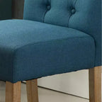 Sedia da pranzo Parsons con schienale alto capitonné blu, set da 2