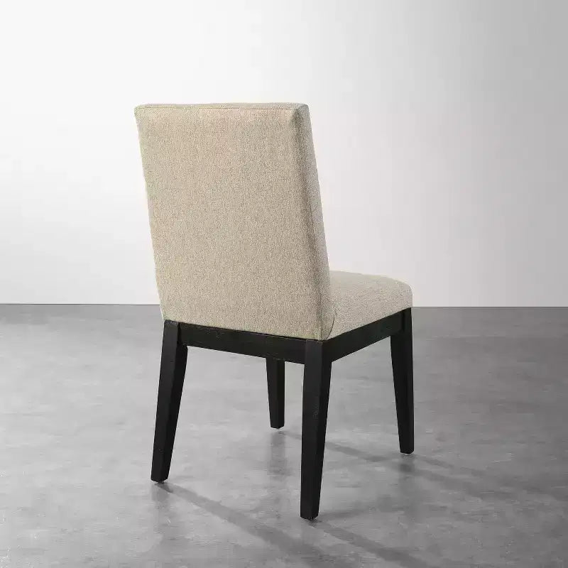 Sedia da pranzo contemporanea imbottita nera/rovere, set da 2