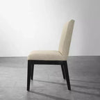 Sedia da pranzo contemporanea imbottita nera/rovere, set da 2