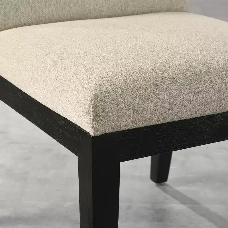 Sedia da pranzo contemporanea imbottita nera/rovere, set da 2