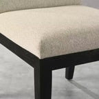 Sedia da pranzo contemporanea imbottita nera/rovere, set da 2