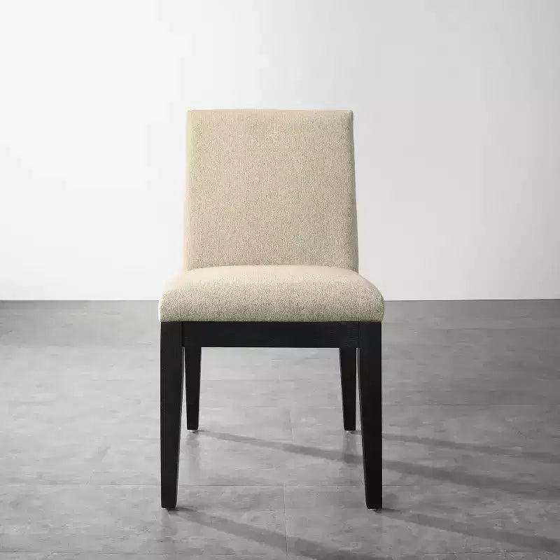 Sedia da pranzo contemporanea imbottita nera/rovere, set da 2