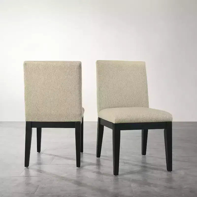 Sedia da pranzo contemporanea imbottita nera/rovere, set da 2