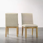 Sedia da pranzo contemporanea imbottita nera/rovere, set da 2