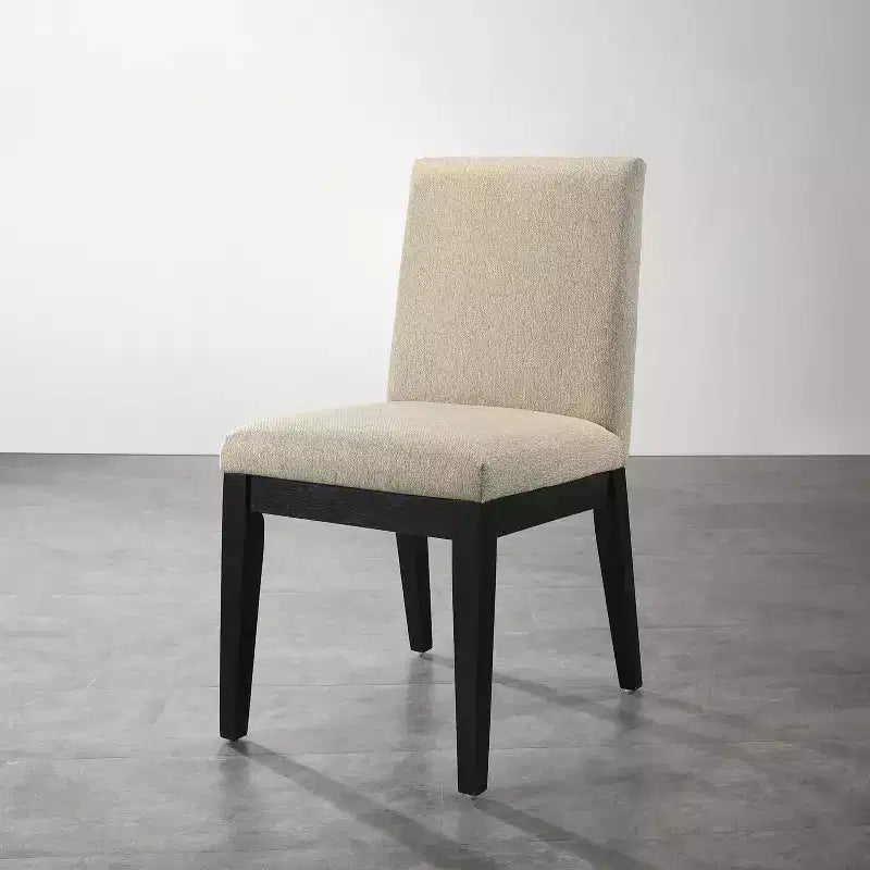 Sedia da pranzo contemporanea imbottita nera/rovere, set da 2