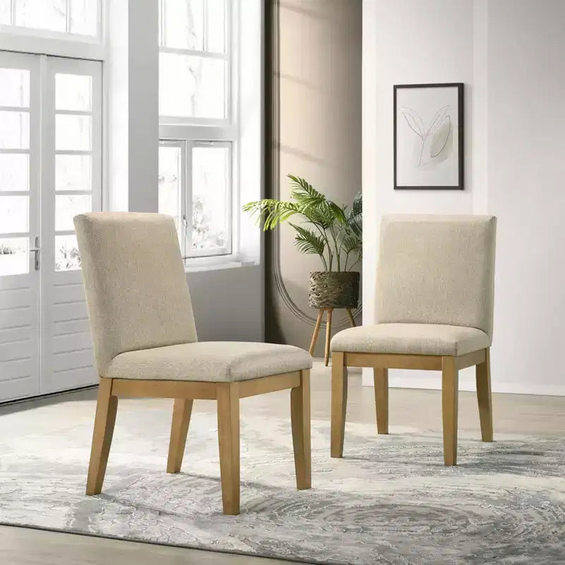 Sedia da pranzo contemporanea imbottita nera/rovere, set da 2