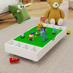 Tavolo da gioco 2 in 1 per bambini, bianco, con contenitore, 1 bambino