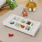 Tavolo da gioco 2 in 1 per bambini, bianco, con contenitore, 1 bambino