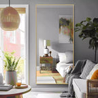 Specchio da pavimento a figura intera Black & Gold, singolo, 71" x 34"