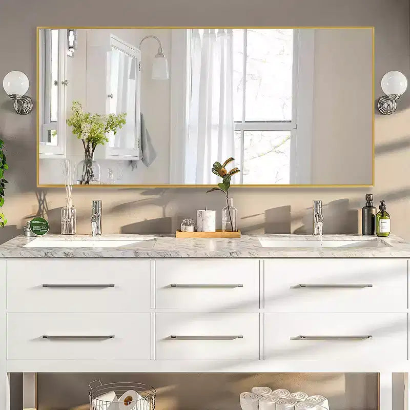Specchio da pavimento a figura intera Black & Gold, singolo, 71" x 34"