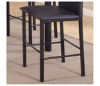 Sedie da pranzo Black Metal Counter Height, imbottite in ecopelle, set da 4